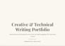 write tech articles and blog posts